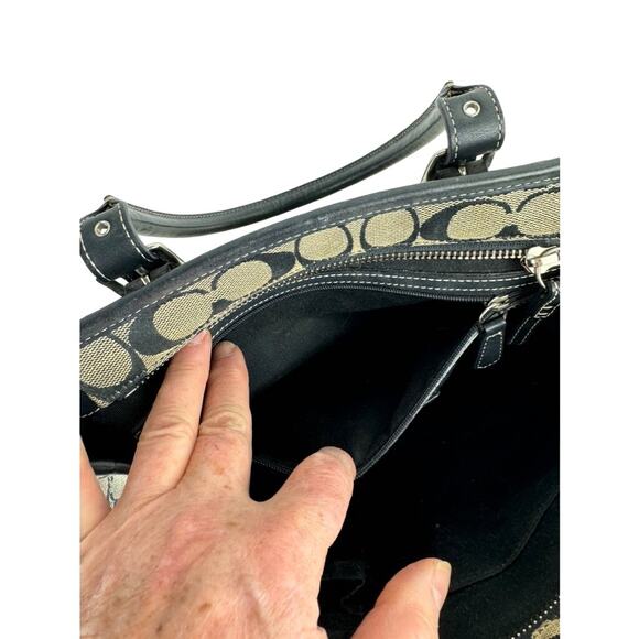 Y2K Era Coach Shoulder Bag Iconic Black and Gray Monogram Print Purse - Picture 8 of 16